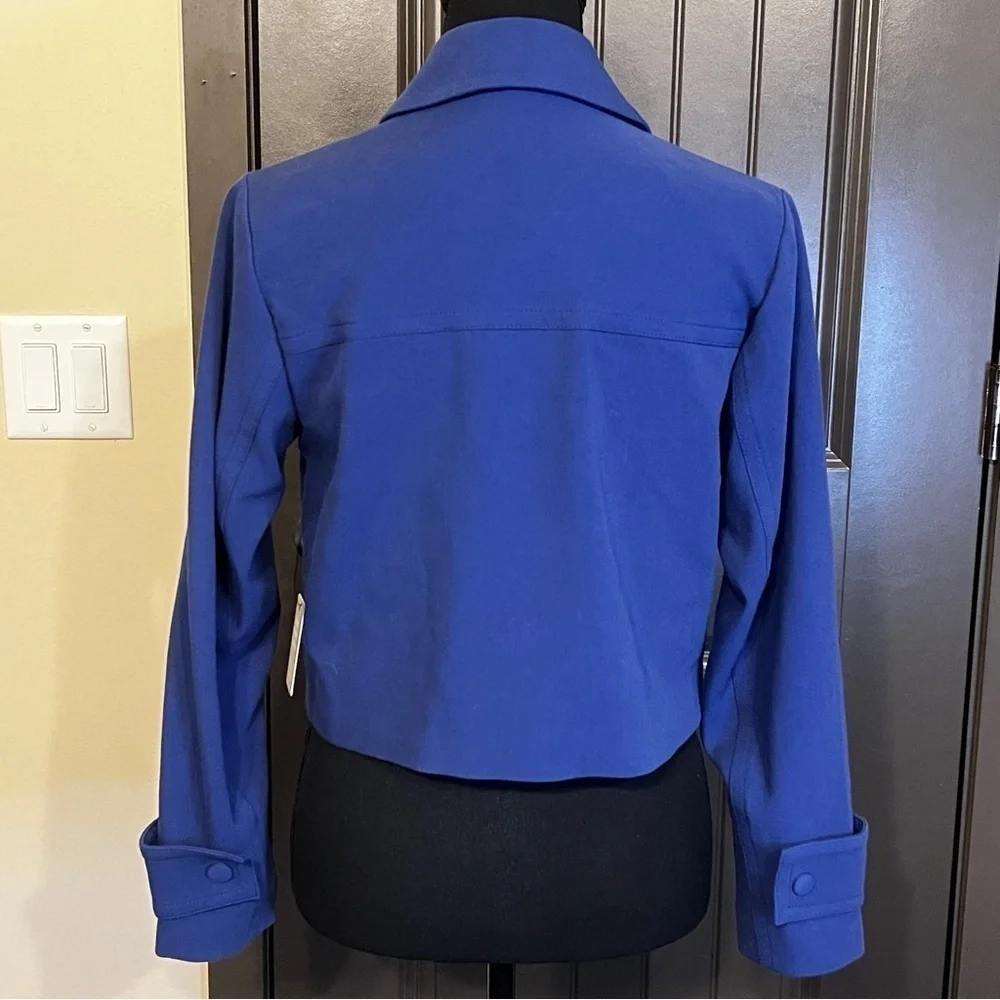 NWT EXPRESS Blue Cropped Collared Jacket Extra Small - Picture 7 of 9